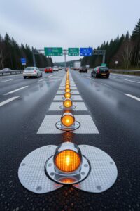 What Color Are The Reflective Studs On A Motorway 