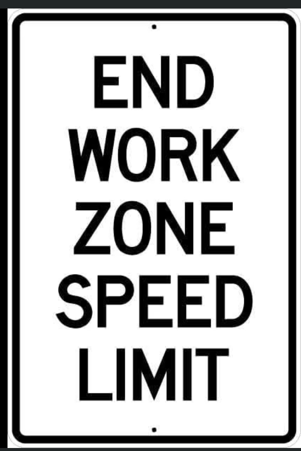 Zone End Signs